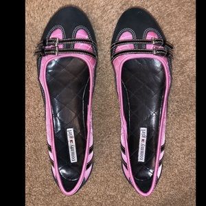 Tommy Girl Pink and Black Stripe Flats Size 9
